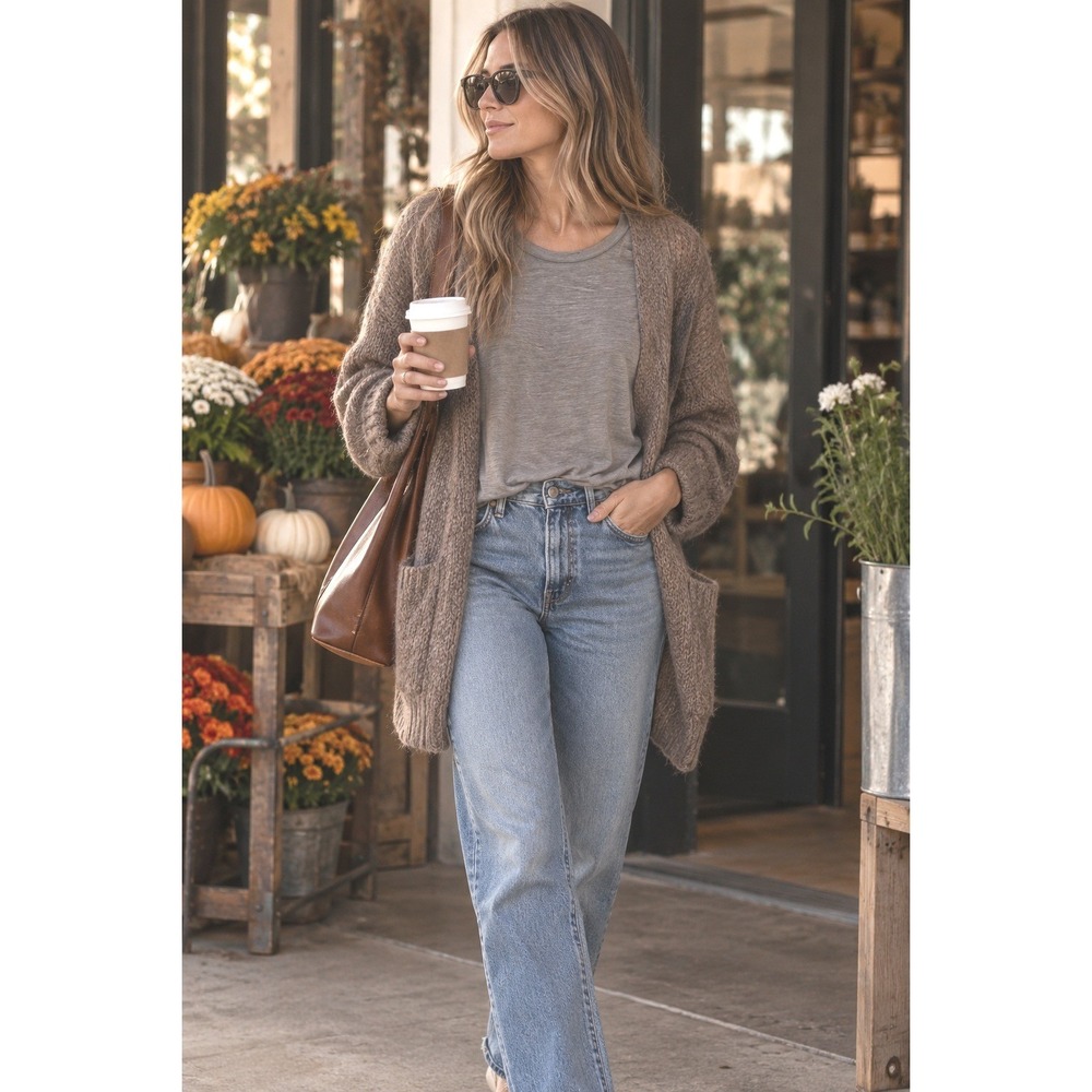 Michael Stars tee boutique fall layering perfect olive OS jeans top lightweight